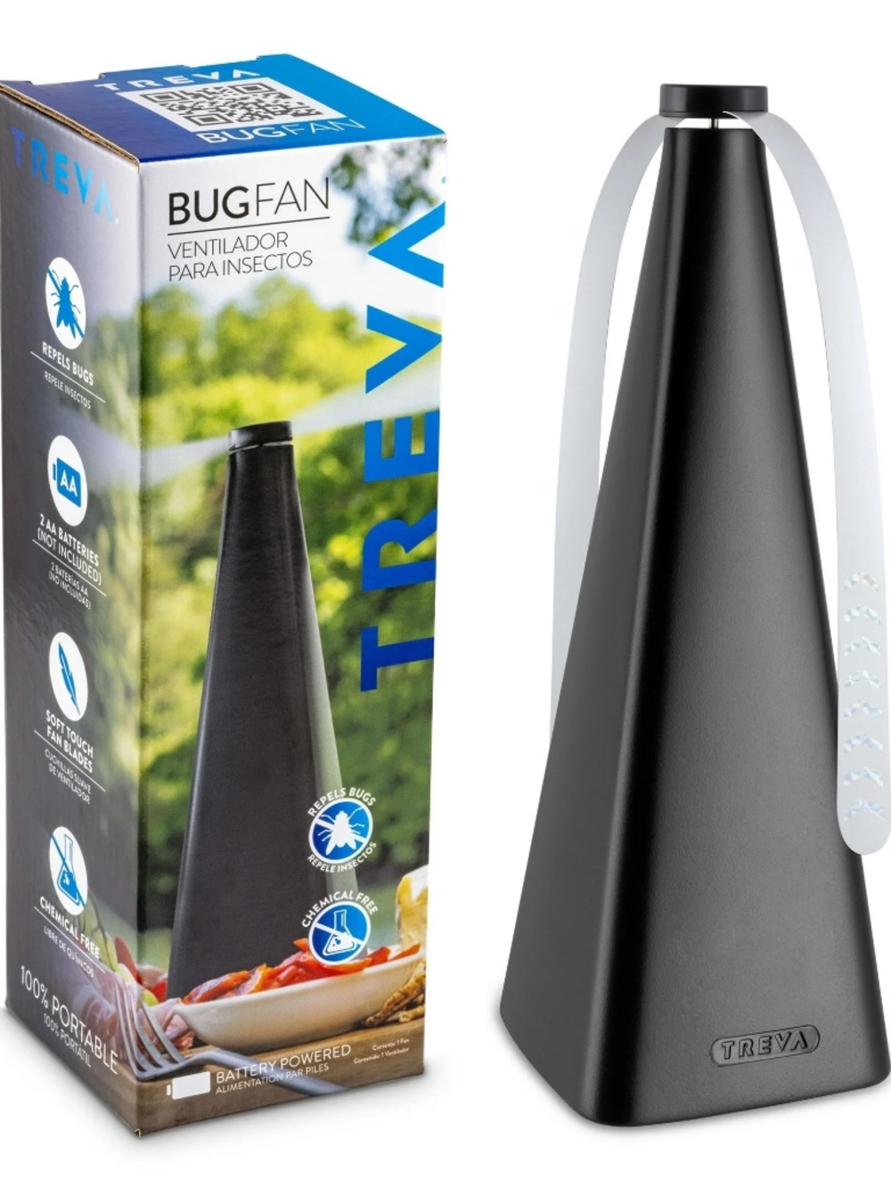 Treva Battery Powered Bug Fan Fly Deterrent with Holographic Blades